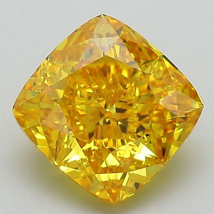 Loose Diamond - CUSHION BRILLIANT 2.57ct Fancy Vivid Yellow VS1: Loose Diamond - CUSHION BRILLIANT 2.57ct Fancy Vivid Yellow VS1 Source: This is a real non-mined Diamond that has been grown in a lab Shape: CUSHION BRILLIANT Carats: 2.57 Color: Fancy Vivid Yellow Ce