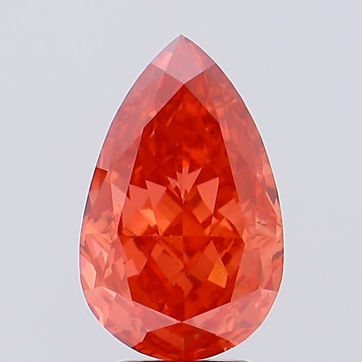 Loose Diamond - PEAR 5.06ct Fancy Vivid Red VS1: Loose Diamond - PEAR 5.06ct Fancy Vivid Red VS1 Source: This is a real non-mined Diamond that has been grown in a lab Shape: PEAR Carats: 5.06 Color: Fancy Vivid Red Certification: IGI Video: