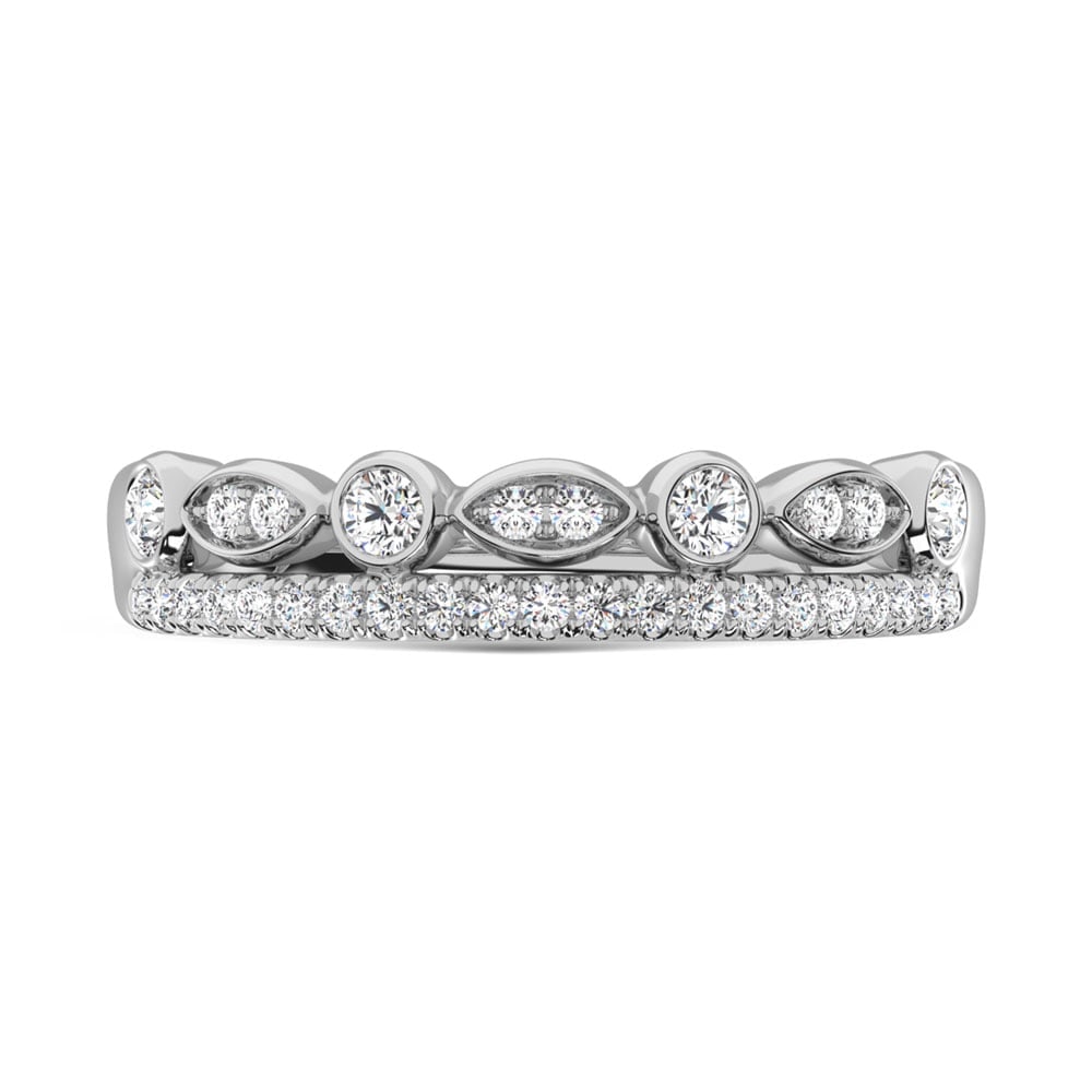 14K White Gold Diamond 1/3 Ct.Tw. Stackable Ring - 2