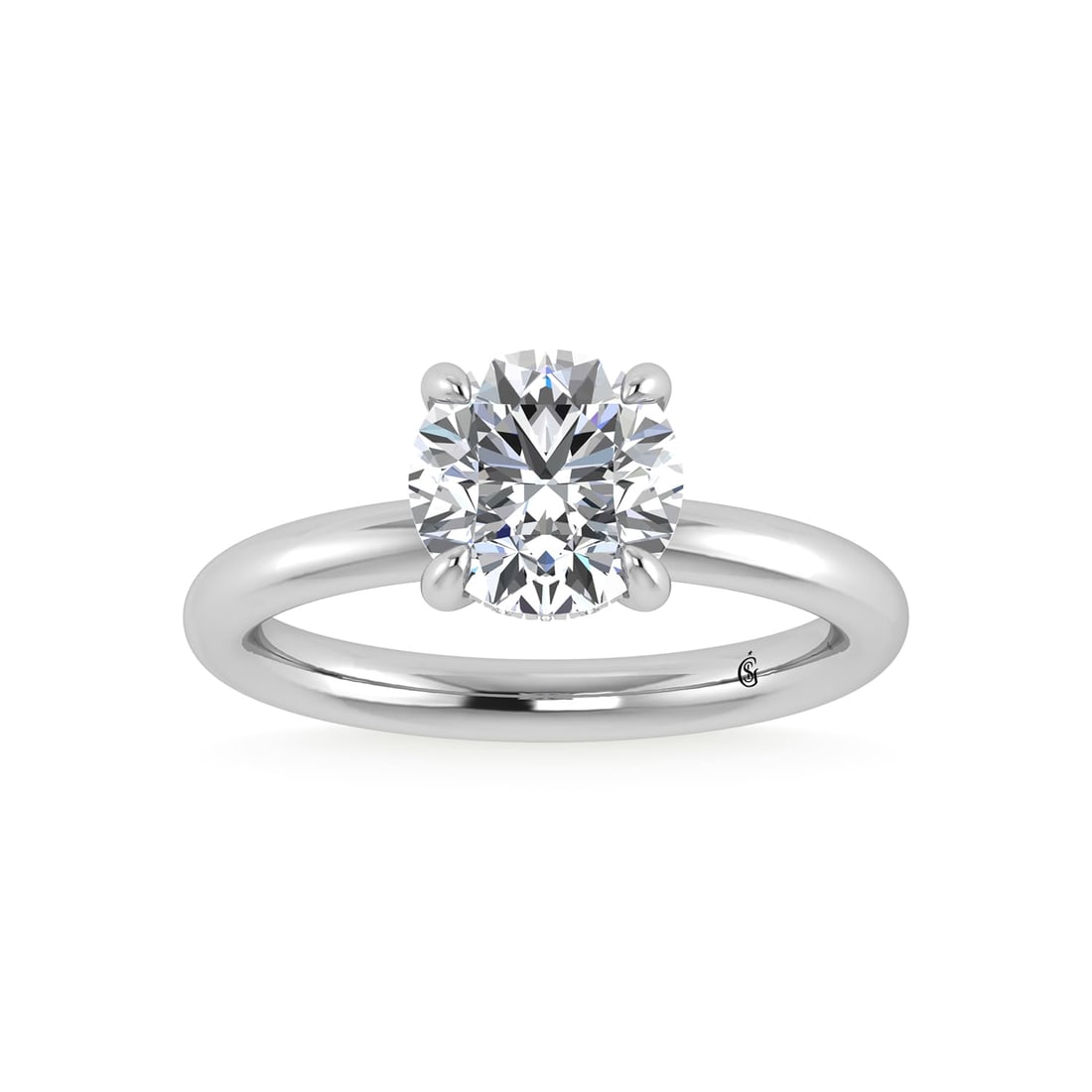 14K White Gold Lab Grown Diamond 2 1/20 Ct.Tw. Round Shape Engagement Ring (IGI Certified Center: 14K White Gold Lab Grown Diamond 2 1/20 Ct.Tw. Round Shape Engagement Ring (IGI Certified Center 2ct) Discover subtle brilliance and modern elegance with our Hidden Halo Diamond Engagement Ring. This