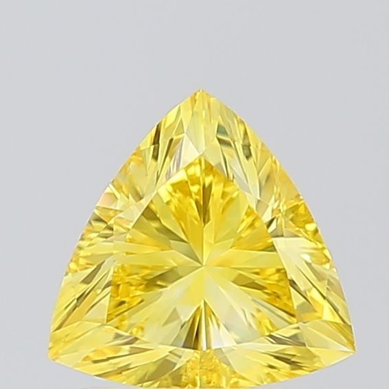 Loose Diamond - TRIANGULAR 1.04ct Fancy Vivid Yellow VVS2: Loose Diamond - TRIANGULAR 1.04ct Fancy Vivid Yellow VVS2 Source: This is a real non-mined Diamond that has been grown in a lab Shape: TRIANGULAR Carats: 1.04 Color: Fancy Vivid Yellow