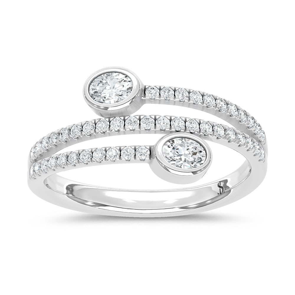 14K White Gold Lab Grown Diamond 1/2 Ct.Tw. Fashion Ring: 14K White Gold Lab Grown Diamond 1/2 Ct.Tw. Fashion Ring This polished 14K White Gold fashion ring features lab grown diamonds totaling 1/2 Ct.Tw., offering sleek sophistication and luminous brillianc