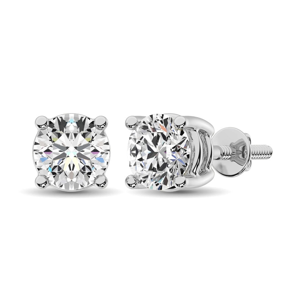 14K White Gold 1/2 Ct.Tw. Premium Diamond Stud Earrings: 14K White Gold 1/2 Ct.Tw. Premium Diamond Stud Earrings 14K White gold 4 prong stud Earrings set with 2 brilliant cuts premium quality diamonds weighing 1/2 Ct.Tw. 14k White Gold Stone Color: G-h Ston