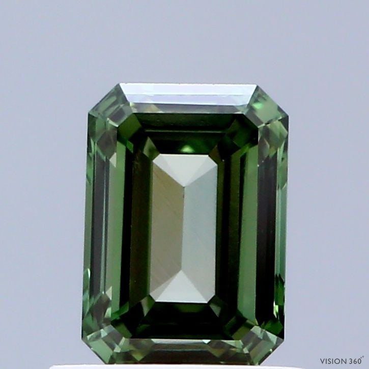 Loose Diamond - EMERALD 0.97ct Fancy Vivid Green VS1: Loose Diamond - EMERALD 0.97ct Fancy Vivid Green VS1 Source: This is a real non-mined Diamond that has been grown in a lab Shape: EMERALD Carats: 0.97 Color: Fancy Vivid Green Certification: IGI