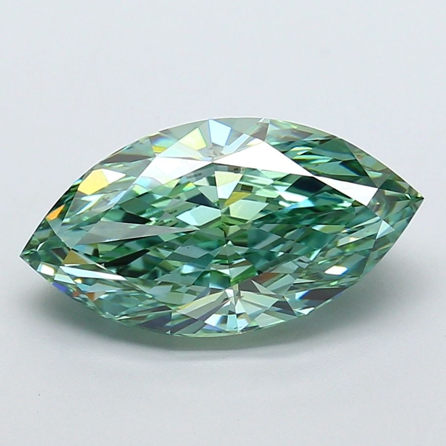 Loose Diamond - MARQUISE 5.6ct Fancy Vivid Green VS1: Loose Diamond - MARQUISE 5.6ct Fancy Vivid Green VS1 Source: This is a real non-mined Diamond that has been grown in a lab Shape: MARQUISE Carats: 5.6 Color: Fancy Vivid Green Certification: IGI Video