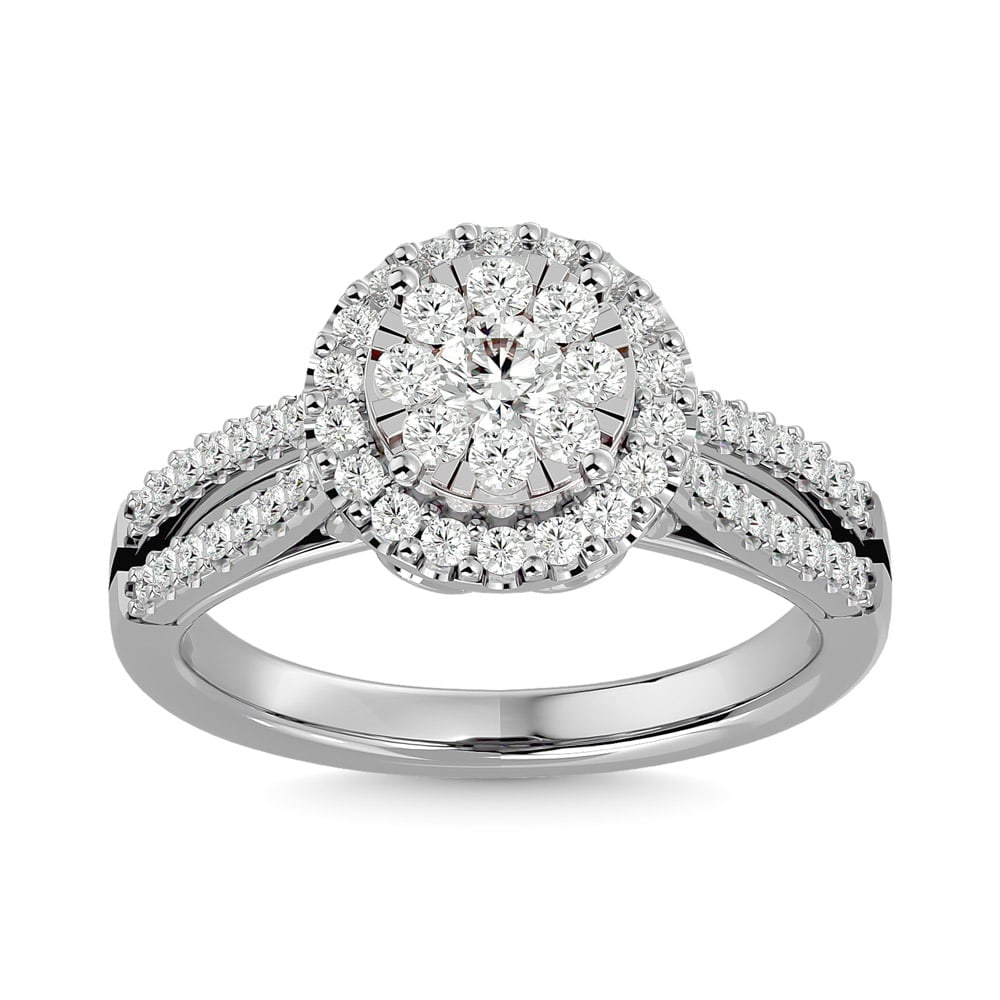 Diamond 3/4 Ct.tw Engagement Ring in 14K White Gold: Diamond 3/4 Ct.tw Engagement Ring in 14K White Gold 14k White Gold Stone Color: G-h Stone Clarity: I1 Each ring is presented in standard size 6.5. Complimentary resizing is available between sizes 510