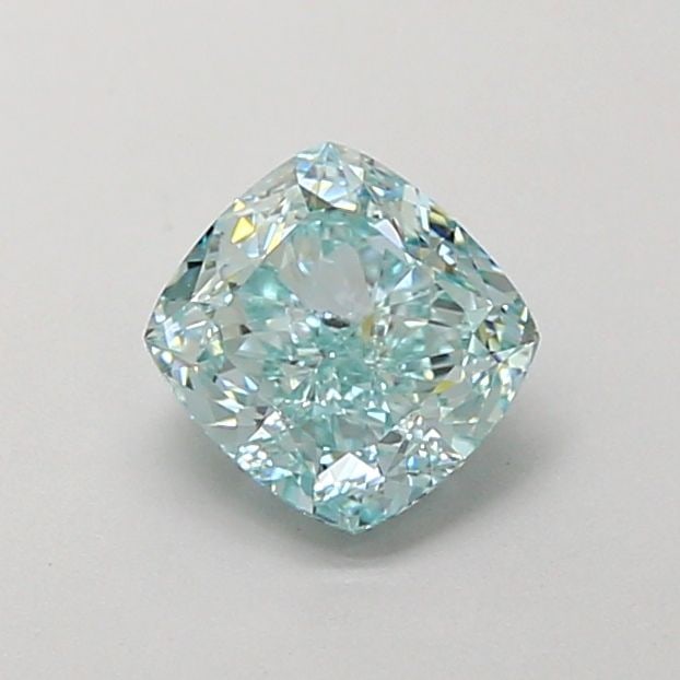 Loose Diamond - CUSHION MODIFIED 1.11ct Fancy Vivid Greenish Blue VVS2: Loose Diamond - CUSHION MODIFIED 1.11ct Fancy Vivid Greenish Blue VVS2 Source: This is a real non-mined Diamond that has been grown in a lab Shape: CUSHION MODIFIED Carats: 1.11 Color: Fancy Vivid