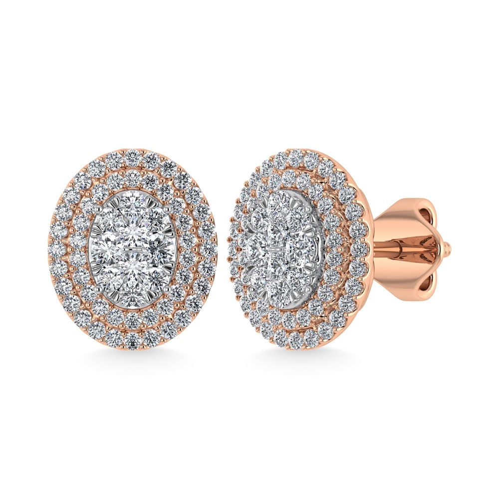 Diamond 7/8 Ct.Tw. Fashion Earrings in 14K Rose Gold: Diamond 7/8 Ct.Tw. Fashion Earrings in 14K Rose Gold 14k Rose Gold Stone Color: G-h Stone Clarity: I1 This item may take 2-5 weeks for shipping. The Diamond Depot Guarantee: All items in this auction
