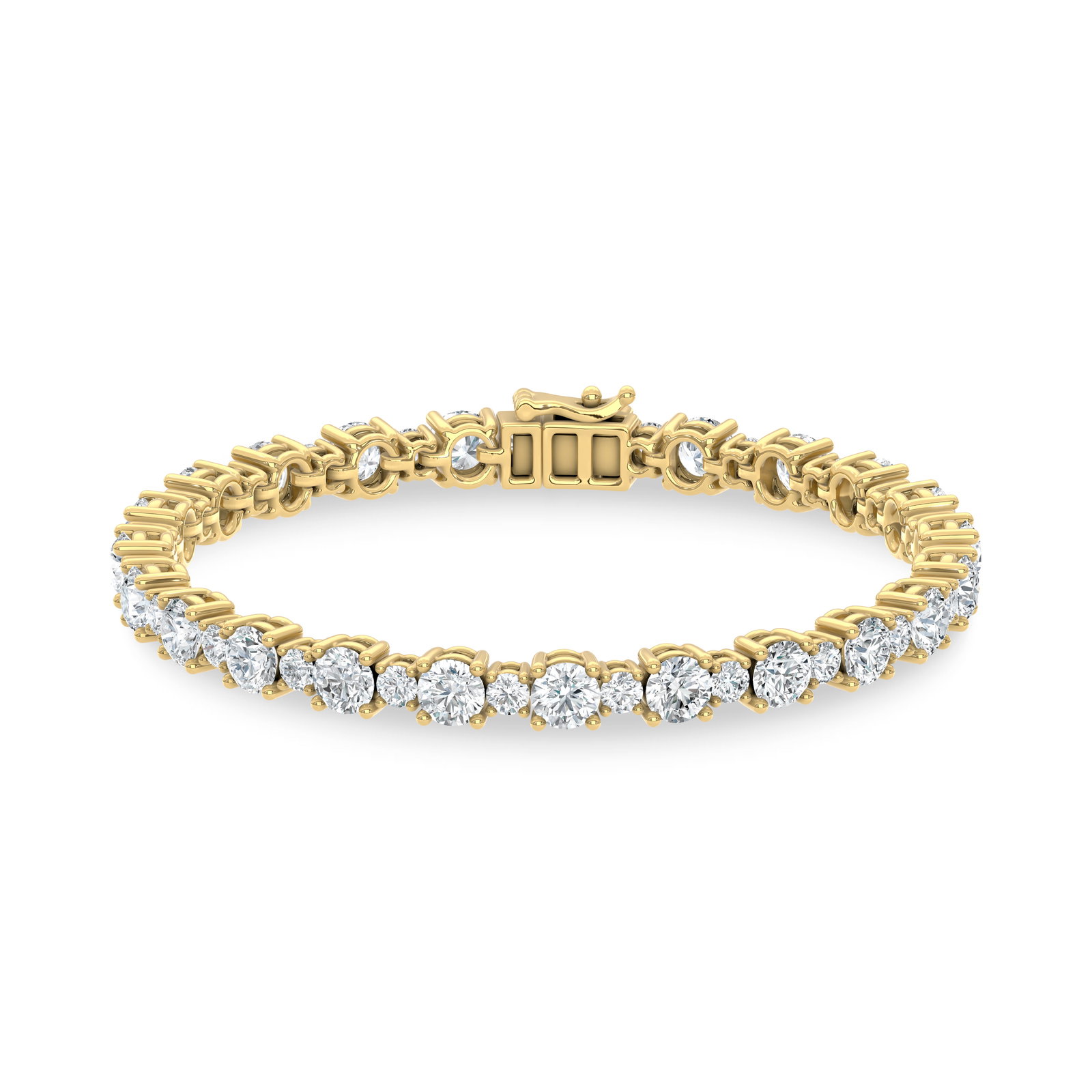 14K Yellow Gold Lab Grown Diamond 9 1/3 Ct.Tw. Fancy Bracelet: 14K Yellow Gold Lab Grown Diamond 9 1/3 Ct.Tw. Fancy Bracelet Designed in polished 14K Yellow Gold, this fashion bracelet features lab grown diamonds totaling 9 1/3 Ct.Tw., offering refined elegance a