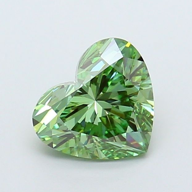 Loose Diamond - HEART 1.51ct Fancy Vivid Green VS1: Loose Diamond - HEART 1.51ct Fancy Vivid Green VS1 Source: This is a real non-mined Diamond that has been grown in a lab Shape: HEART Carats: 1.51 Color: Fancy Vivid Green Certification: IGI Video: