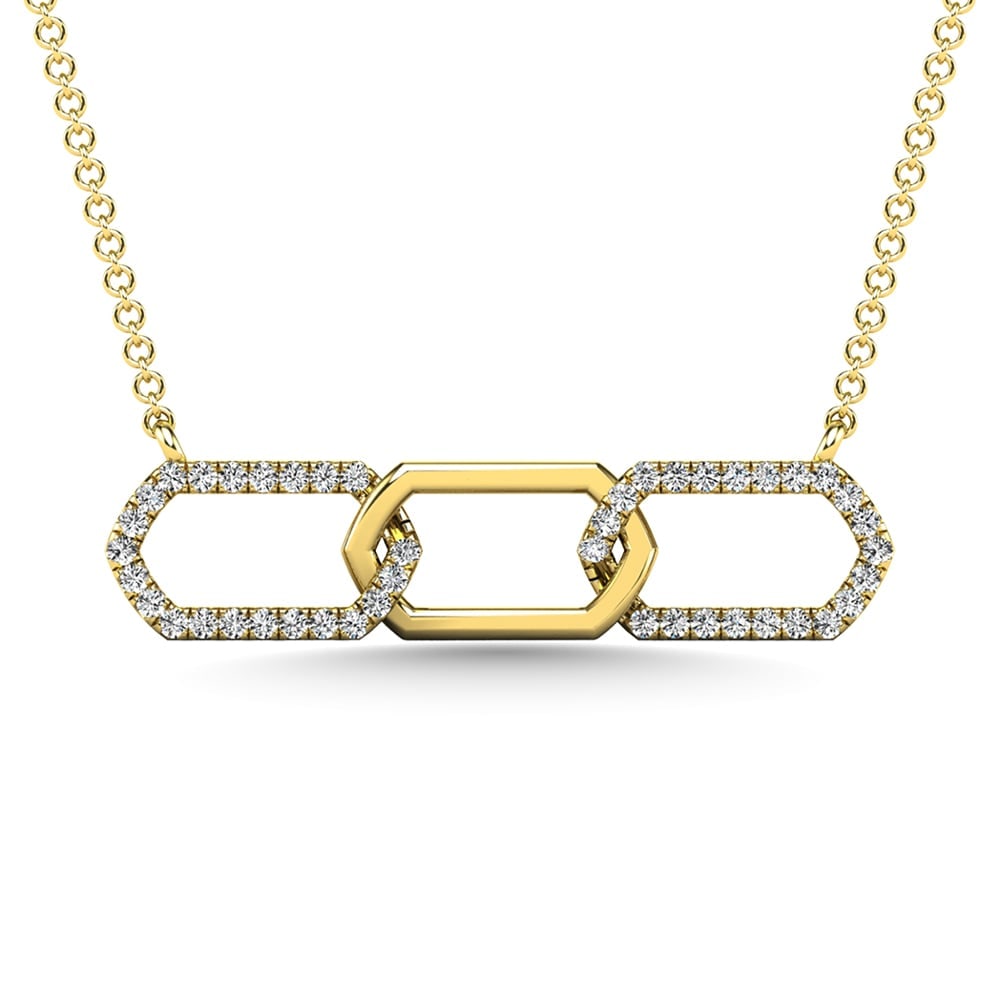 10K Yellow Gold Diamond 1/6 Ct.Tw. Fashion Necklace: 10K Yellow Gold Diamond 1/6 Ct.Tw. Fashion Necklace 10k Yellow Gold Stone Color: G-h Stone Clarity: I1 Unless otherwise specified, pendants that include a chain are paired with our standard 18-inch