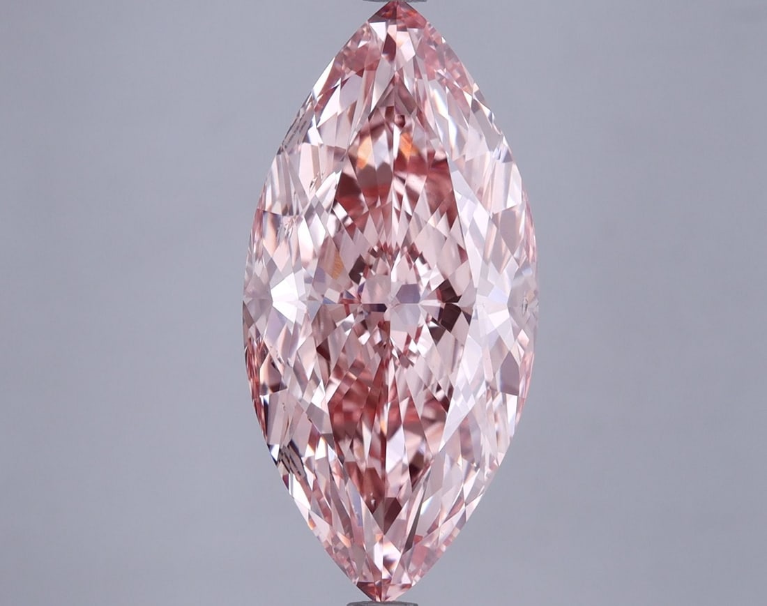 Loose Diamond - MARQUISE 5.43ct Fancy Vivid Pink VS2: Loose Diamond - MARQUISE 5.43ct Fancy Vivid Pink VS2 Source: This is a real non-mined Diamond that has been grown in a lab Shape: MARQUISE Carats: 5.43 Color: Fancy Vivid Pink Certification: IGI Video