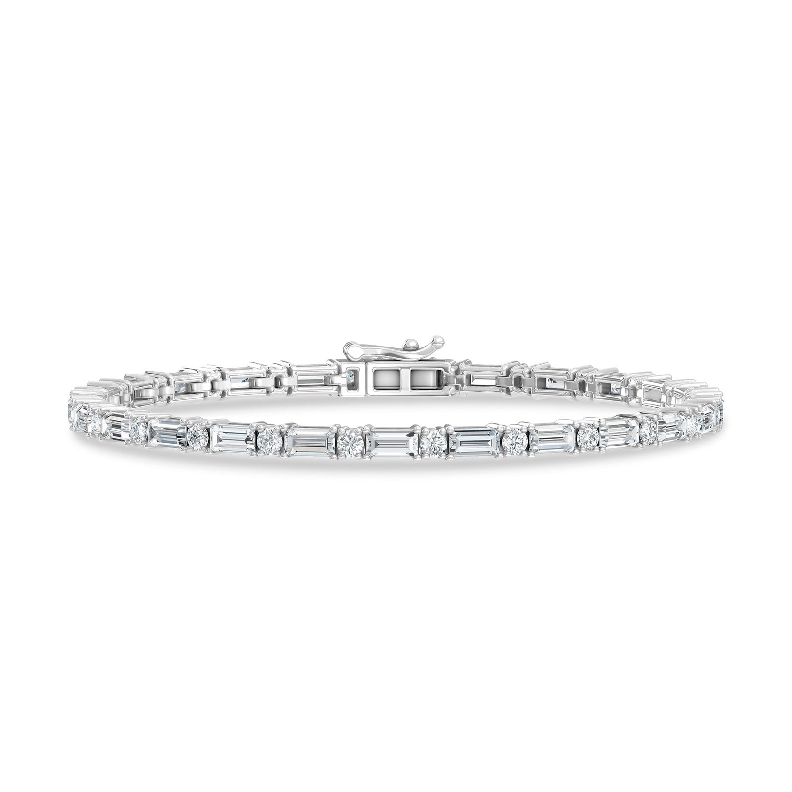 14K White Gold Lab Grown Diamond 3 1/3 Ct.Tw. Fashion Bracelet: 14K White Gold Lab Grown Diamond 3 1/3 Ct.Tw. Fashion Bracelet This 14K White Gold fashion bracelet showcases lab grown diamonds totaling 3 1/3 Ct.Tw., radiating polished charm. 14k White Gold Stone C