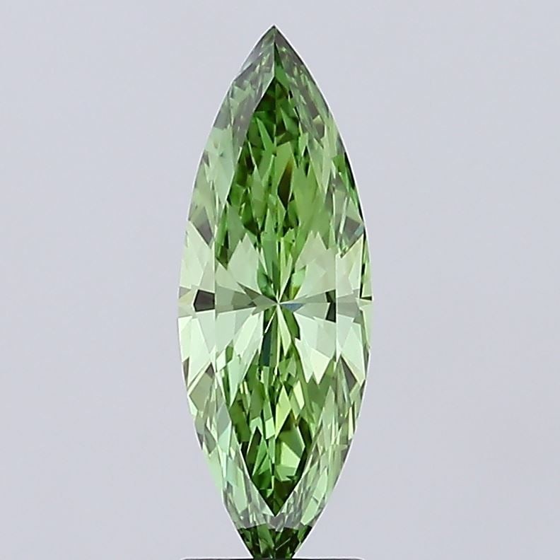 Loose Diamond - MARQUISE 2.19ct Fancy Vivid Green VS1: Loose Diamond - MARQUISE 2.19ct Fancy Vivid Green VS1 Source: This is a real non-mined Diamond that has been grown in a lab Shape: MARQUISE Carats: 2.19 Color: Fancy Vivid Green Certification: IGI Vid