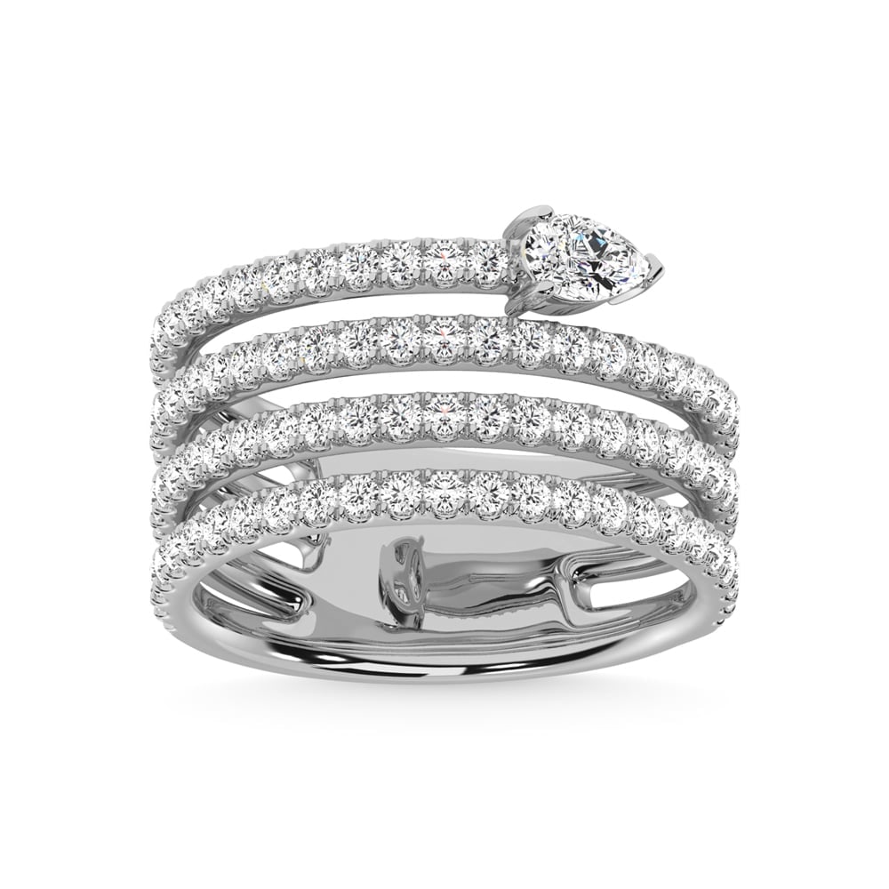 14K White Gold Diamond 1 3/8 Ct.Tw. Fashion Ring: 14K White Gold Diamond 1 3/8 Ct.Tw. Fashion Ring 14k White Gold Stone Color: G-h Stone Clarity: Si2-i1 Each ring is presented in standard size 6.5. Complimentary resizing is available between sizes 51