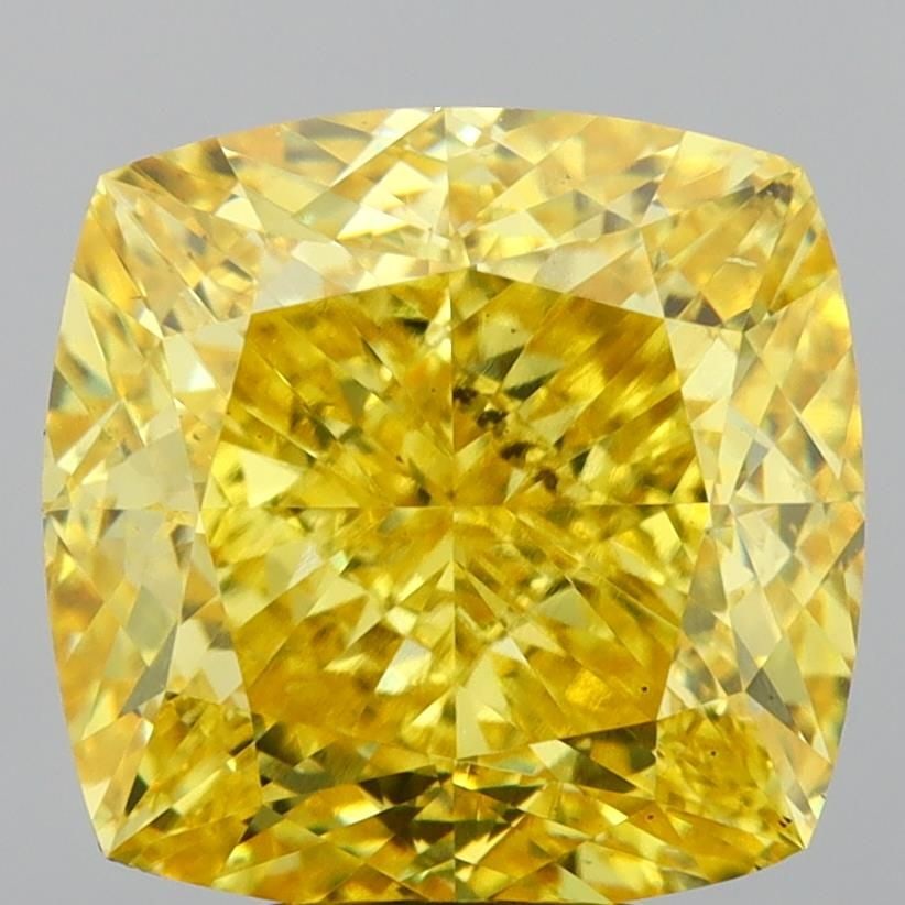 Loose Diamond - CUSHION MODIFIED 7.03ct Fancy Vivid Yellow VS2: Loose Diamond - CUSHION MODIFIED 7.03ct Fancy Vivid Yellow VS2 Source: This is a real non-mined Diamond that has been grown in a lab Shape: CUSHION MODIFIED Carats: 7.03 Color: Fancy Vivid Yellow Cert