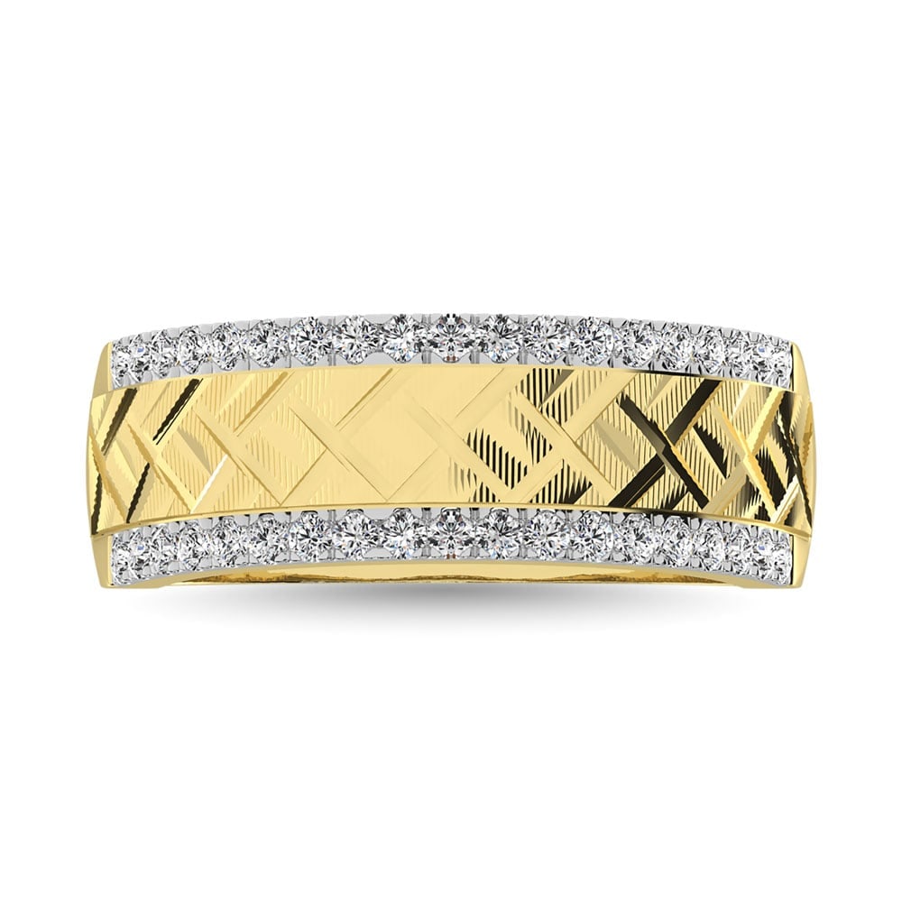14K Yellow Gold 1/2 Ct.Tw. Diamond Machine Mens Band (1 of 4)