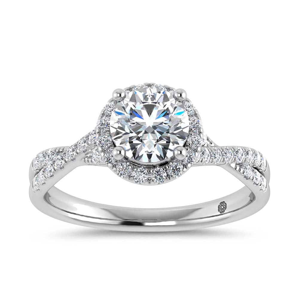 10K White Gold Lab Grown Diamond 1 1/4 Ct.Tw. Engagement Ring: 10K White Gold Lab Grown Diamond 1 1/4 Ct.Tw. Engagement Ring Celebrate your forever moment with the timeless brilliance of our Halo Diamond Engagement Ring. This exquisite piece features a stunning R