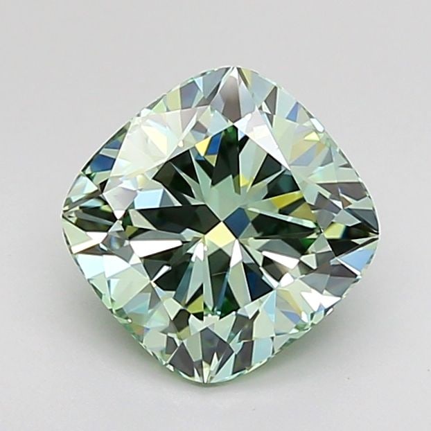 Loose Diamond - CUSHION MODIFIED 2.05ct Fancy Intense Green VVS2: Loose Diamond - CUSHION MODIFIED 2.05ct Fancy Intense Green VVS2 Source: This is a real non-mined Diamond that has been grown in a lab Shape: CUSHION MODIFIED Carats: 2.05 Color: Fancy Intense Green