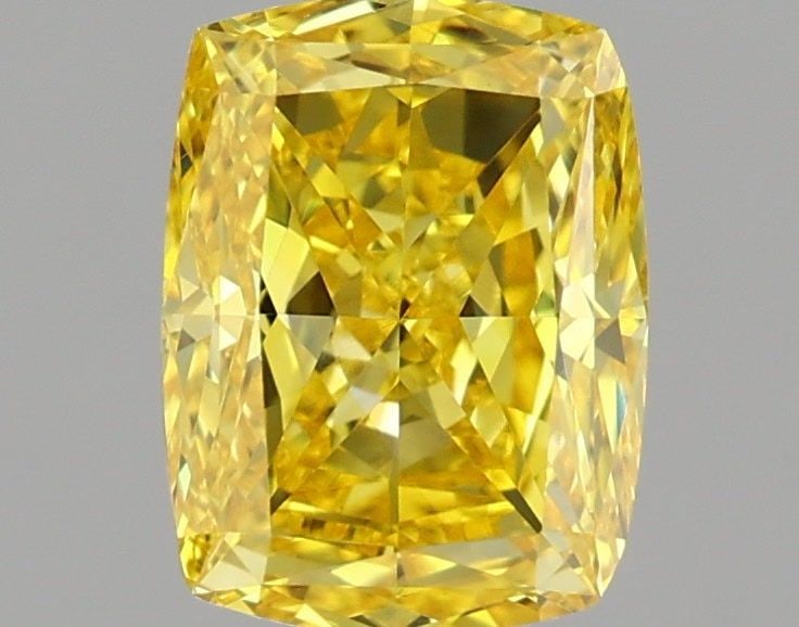 Loose Diamond - CUSHION MODIFIED 1.63ct Fancy Vivid Yellow VVS1: Loose Diamond - CUSHION MODIFIED 1.63ct Fancy Vivid Yellow VVS1 Source: This is a real non-mined Diamond that has been grown in a lab Shape: CUSHION MODIFIED Carats: 1.63 Color: Fancy Vivid Yellow Cer