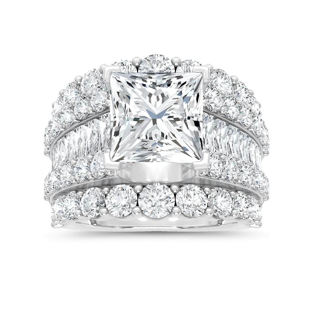 14K White Gold Lab Grown Diamond 10 Ct.Tw. Engagement Ring: 14K White Gold Lab Grown Diamond 10 Ct.Tw. Engagement Ring 14k White Gold Stone Color: D-f Stone Clarity: Vs Each ring is presented in standard size 6.5. Complimentary resizing is available between si