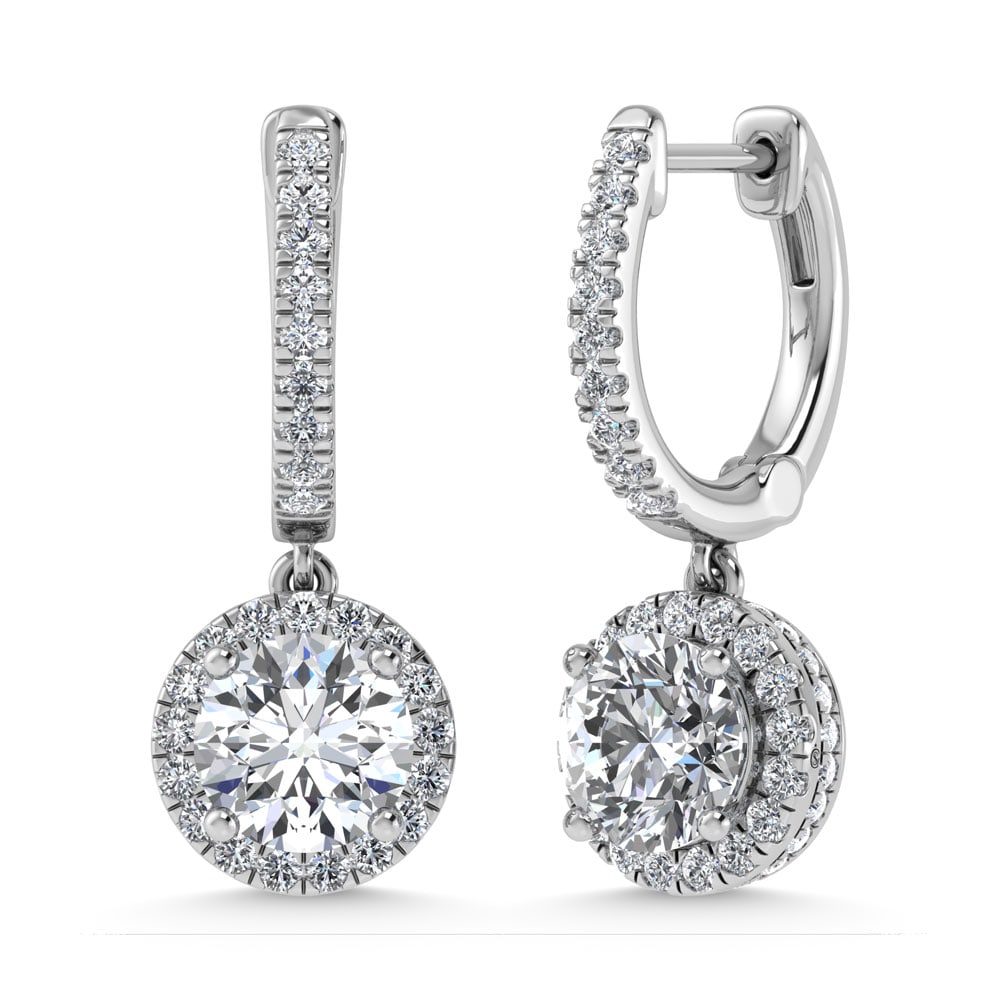 14K White Gold Lab Grown Diamond 2 1/2 Ct.Tw. Dangler Earrings (1 of 3)