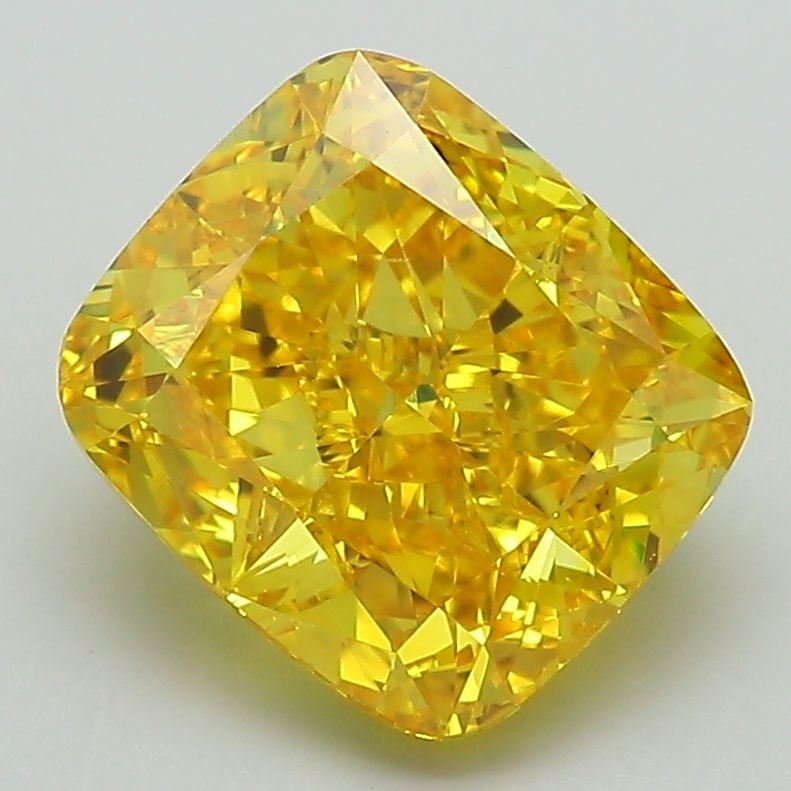 Loose Diamond - CUSHION MODIFIED 3.19ct Fancy Vivid Yellow VS1: Loose Diamond - CUSHION MODIFIED 3.19ct Fancy Vivid Yellow VS1 Source: This is a real non-mined Diamond that has been grown in a lab Shape: CUSHION MODIFIED Carats: 3.19 Color: Fancy Vivid Yellow Cert