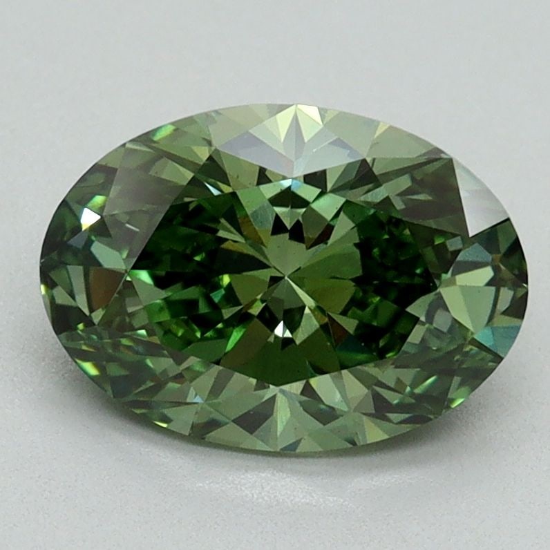 Loose Diamond - OVAL 1.7ct Fancy Vivid Green VS1: Loose Diamond - OVAL 1.7ct Fancy Vivid Green VS1 Source: This is a real non-mined Diamond that has been grown in a lab Shape: OVAL Carats: 1.7 Color: Fancy Vivid Green Certification: IGI Video: