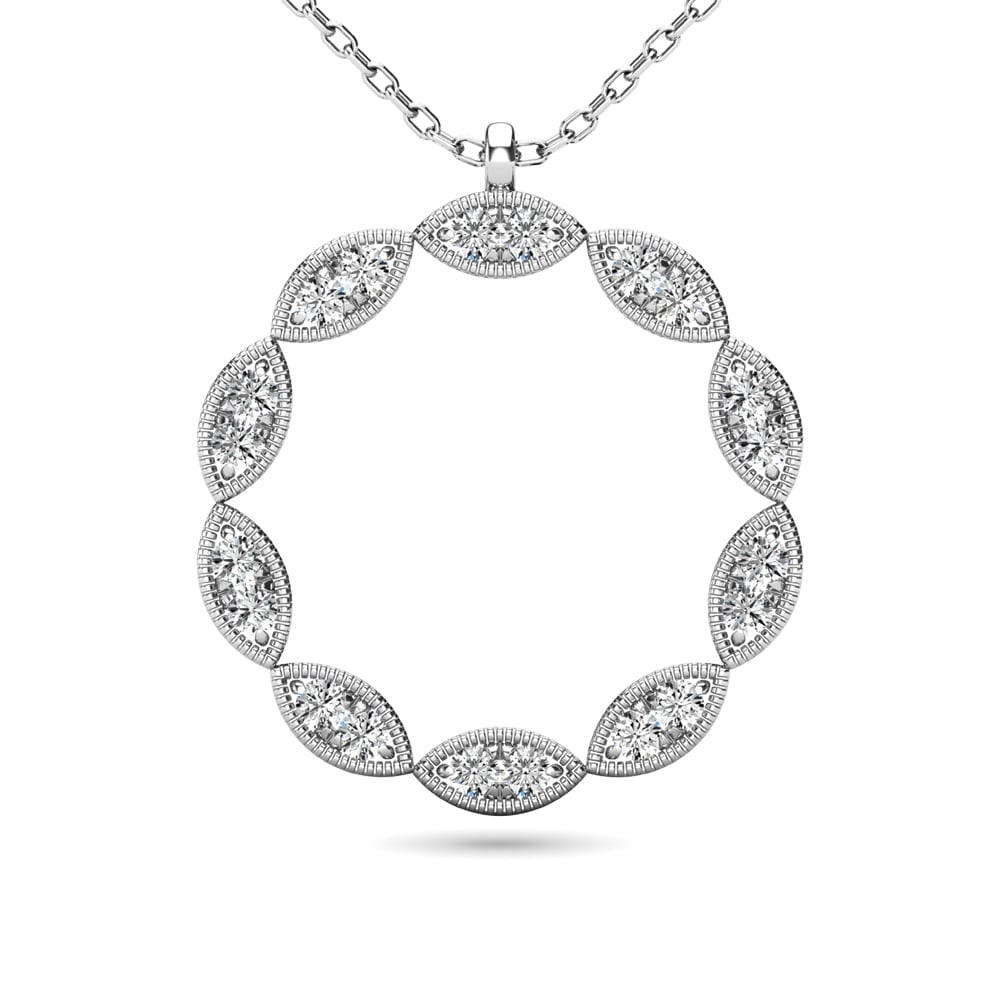 Diamond 1/10 Ct.tw Fashion Pendant in 10K White Gold: Diamond 1/10 Ct.tw Fashion Pendant in 10K White Gold 10k White Gold Stone Color: G-h Stone Clarity: I2 Unless otherwise specified, pendants that include a chain are paired with our standard 18-inch