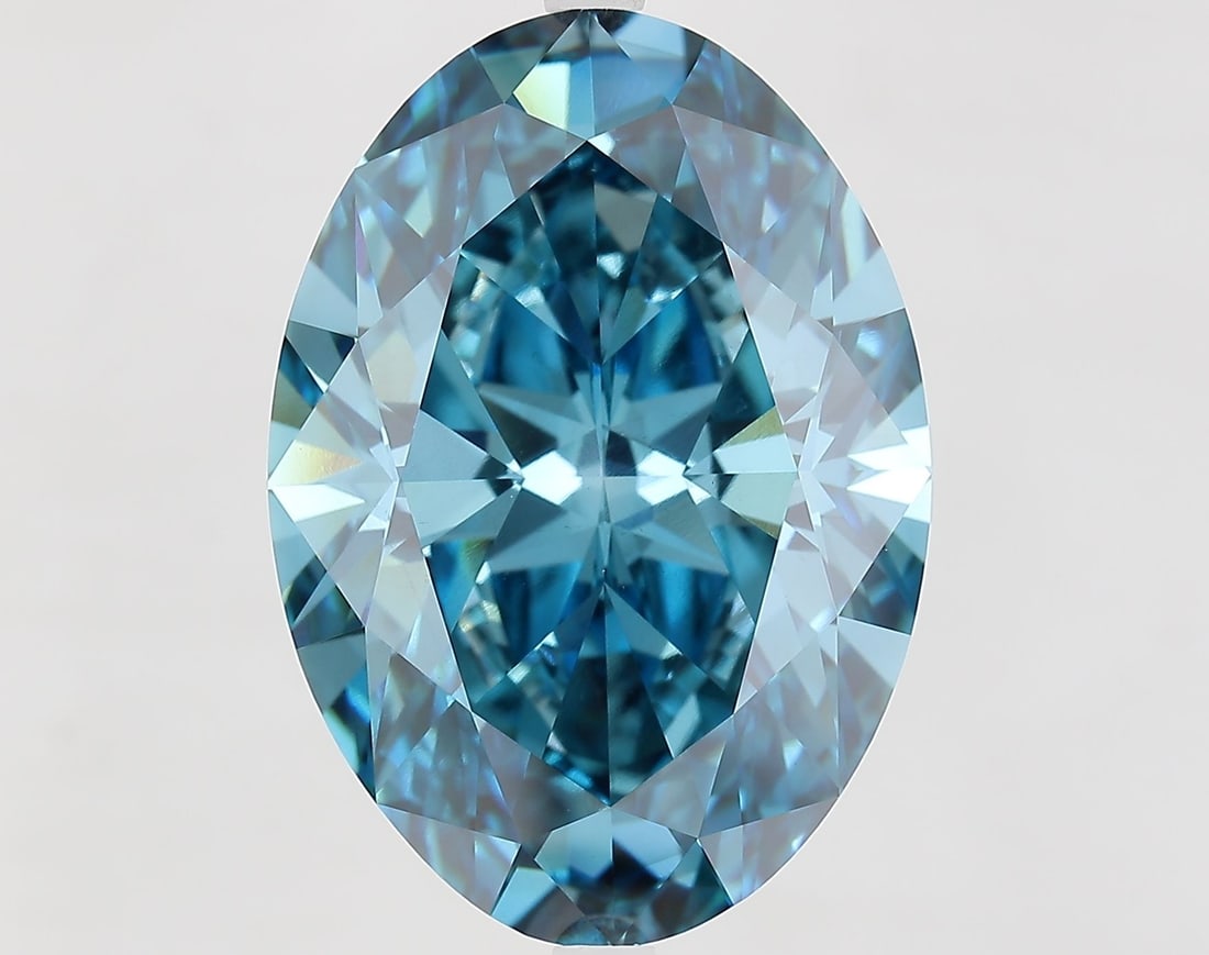 Loose Diamond - OVAL 15.51ct Fancy Vivid Blue VS1: Loose Diamond - OVAL 15.51ct Fancy Vivid Blue VS1 Source: This is a real non-mined Diamond that has been grown in a lab Shape: OVAL Carats: 15.51 Color: Fancy Vivid Blue Certification: IGI Video: