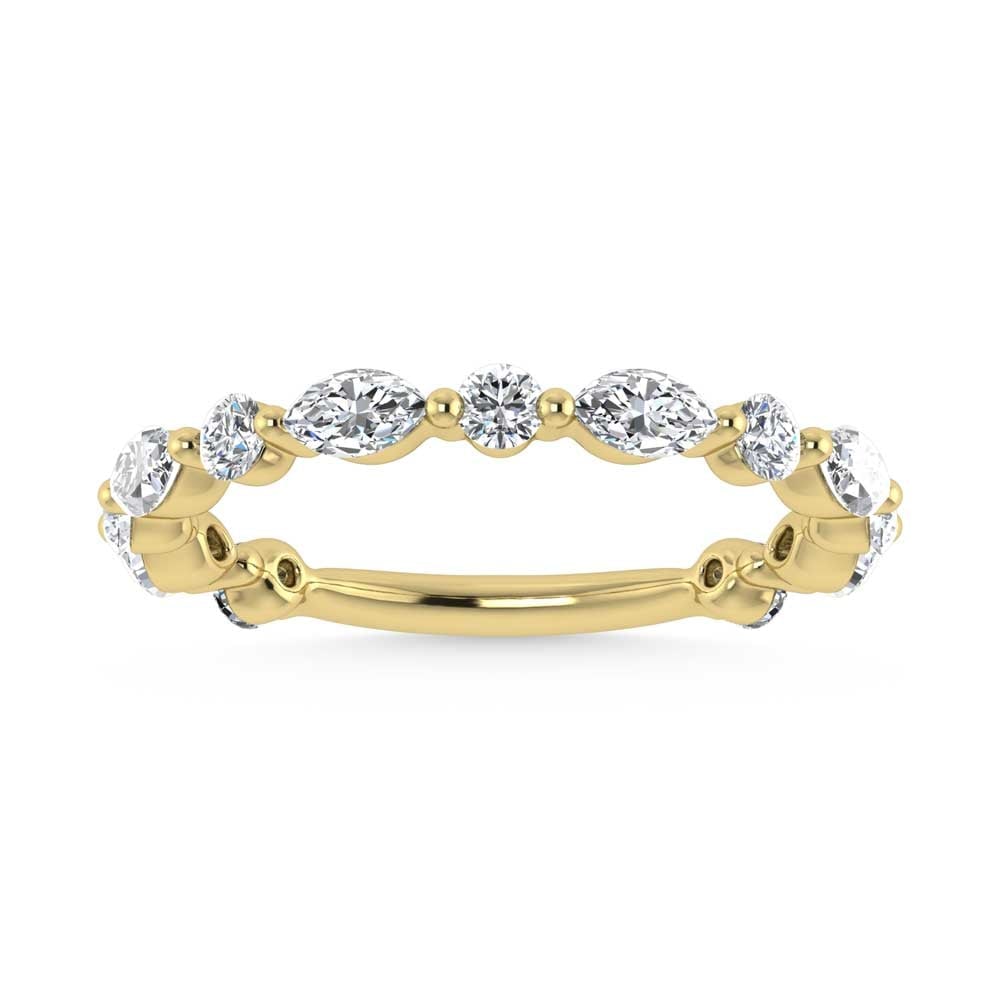 14K Yellow Gold Lab Grown Diamond 1 Ct.Tw. Marquise and Round Stackable Band: 14K Yellow Gold Lab Grown Diamond 1 Ct.Tw. Marquise and Round Stackable Band The 14K Yellow Gold Lab Grown Diamond Marquise and Round Stackable Band with 1 Ct. of diamonds offers a blend of timeless e