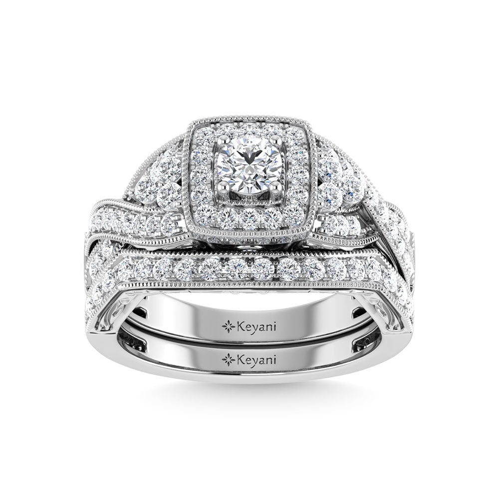 Diamond 1 Ct.Tw. Bridal Ring in 14K White Gold: Diamond 1 Ct.Tw. Bridal Ring in 14K White Gold 14k White Gold Stone Color: G-h Stone Clarity: Si2 Each ring is presented in standard size 6.5. Complimentary resizing is available between sizes 510 (in