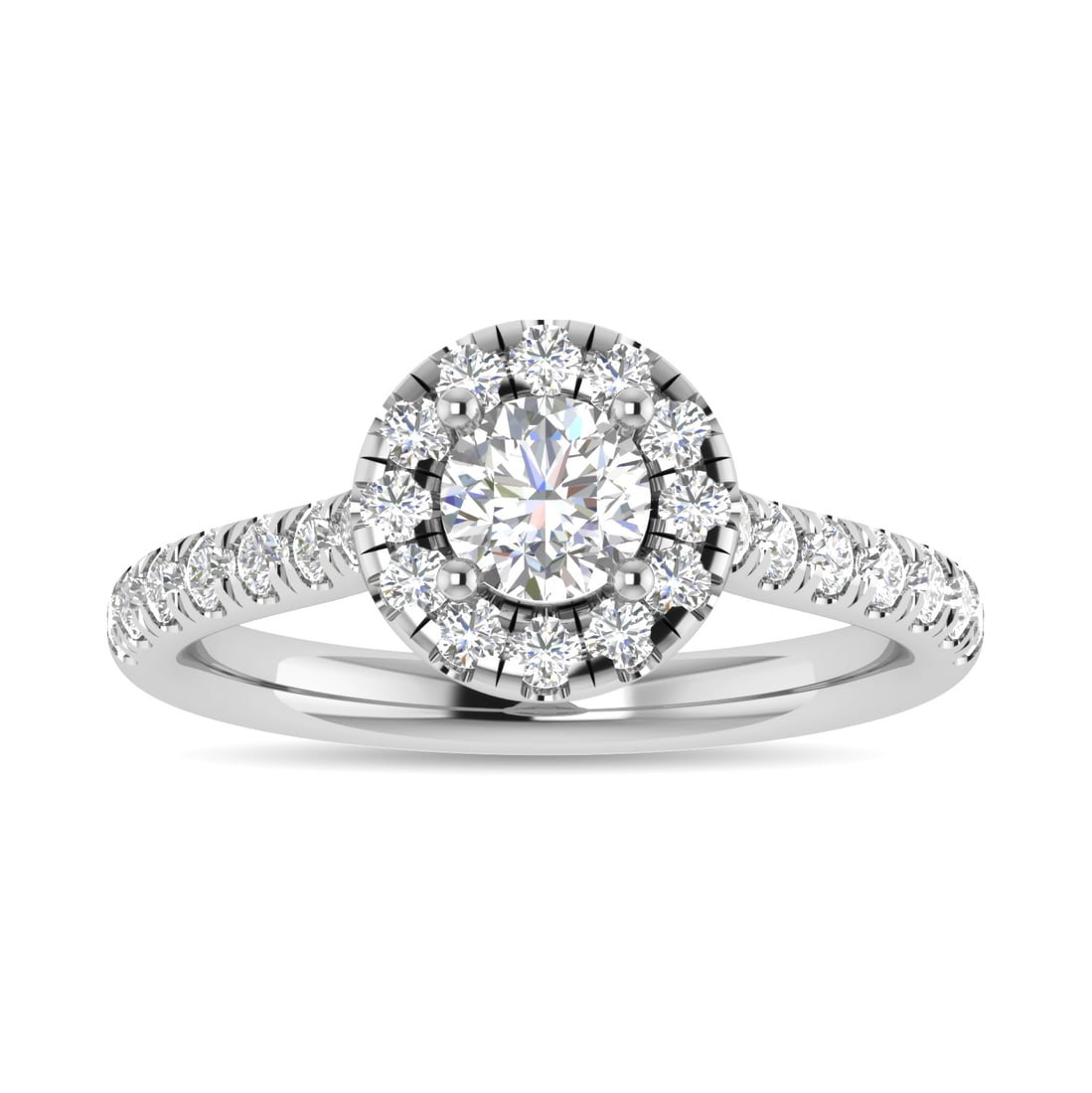 Diamond 1 Ct.Tw. Round Shape Engagement Ring in 14K White Gold (1 of 2)