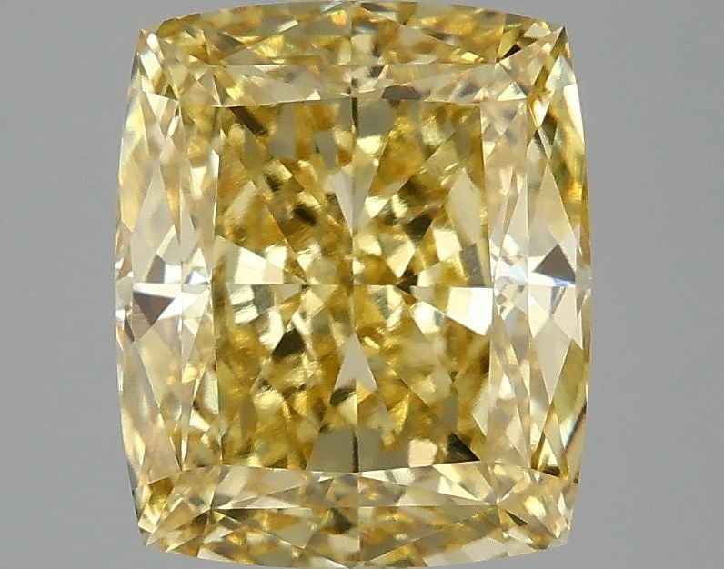 Loose Diamond - CUSHION MODIFIED 3.1ct Fancy Vivid Yellow VS1: Loose Diamond - CUSHION MODIFIED 3.1ct Fancy Vivid Yellow VS1 Source: This is a real non-mined Diamond that has been grown in a lab Shape: CUSHION MODIFIED Carats: 3.1 Color: Fancy Vivid Yellow Certif