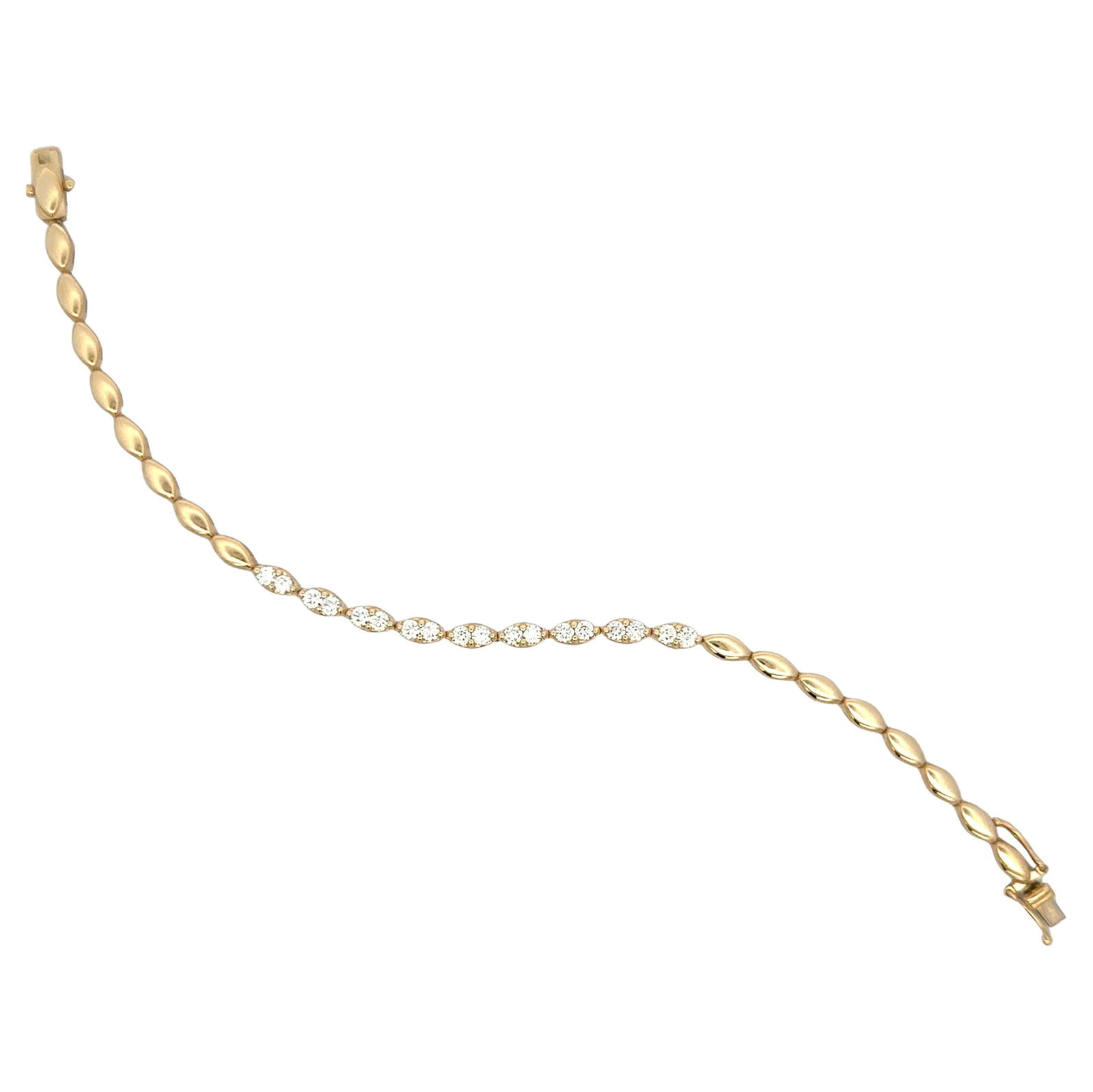 Harbor Diamonds 14K Yellow Gold Tennis Bracelet 1.14ct Diamonds Pear Shape Link (1 of 7)