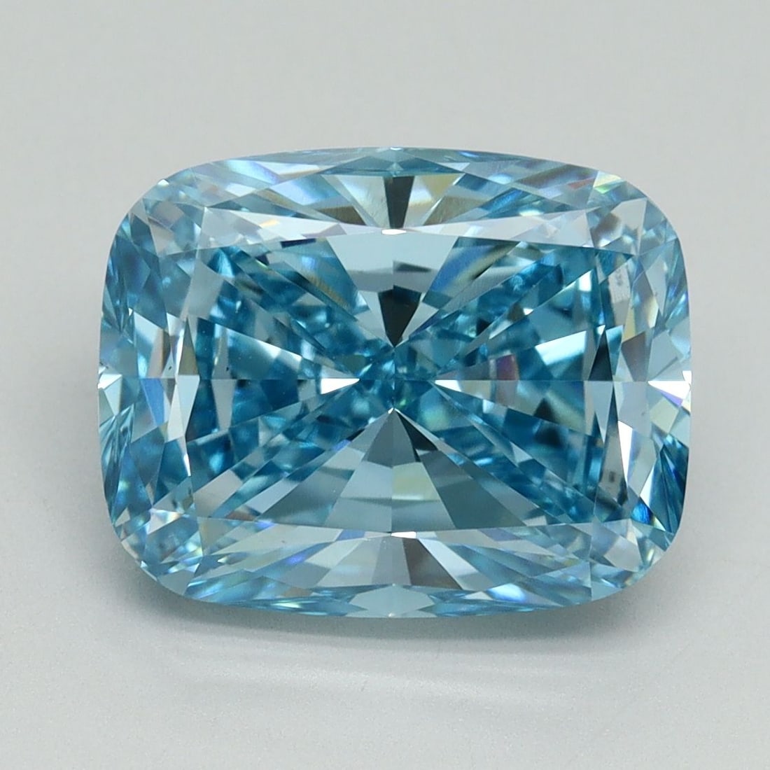 Loose Diamond - CUSHION BRILLIANT 5.02ct Fancy Vivid Blue VS1: Loose Diamond - CUSHION BRILLIANT 5.02ct Fancy Vivid Blue VS1 Source: This is a real non-mined Diamond that has been grown in a lab Shape: CUSHION BRILLIANT Carats: 5.02 Color: Fancy Vivid Blue Certif