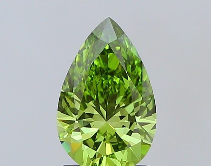 Loose Diamond - PEAR 1.52ct Fancy Vivid Green VS1: Loose Diamond - PEAR 1.52ct Fancy Vivid Green VS1 Source: This is a real non-mined Diamond that has been grown in a lab Shape: PEAR Carats: 1.52 Color: Fancy Vivid Green Certification: IGI The