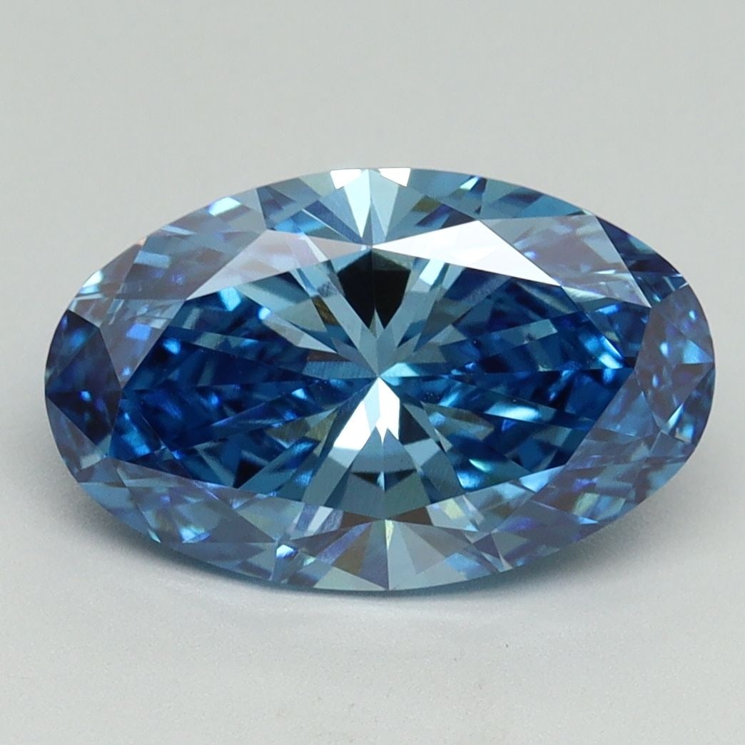 Loose Diamond - OVAL 3.1ct Fancy Vivid Blue VVS2: Loose Diamond - OVAL 3.1ct Fancy Vivid Blue VVS2 Source: This is a real non-mined Diamond that has been grown in a lab Shape: OVAL Carats: 3.1 Color: Fancy Vivid Blue Certification: IGI Video: Video