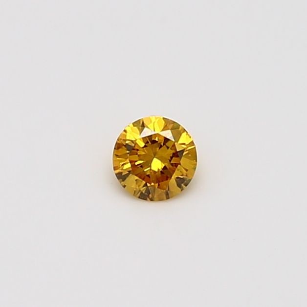 Loose Diamond - ROUND 0.14ct Fancy Vivid Orangey Yellow: Loose Diamond - ROUND 0.14ct Fancy Vivid Orangey Yellow Source: Natural Shape: ROUND Carats: 0.14 Color: Fancy Vivid Orangey Yellow Certification: GIA Video: