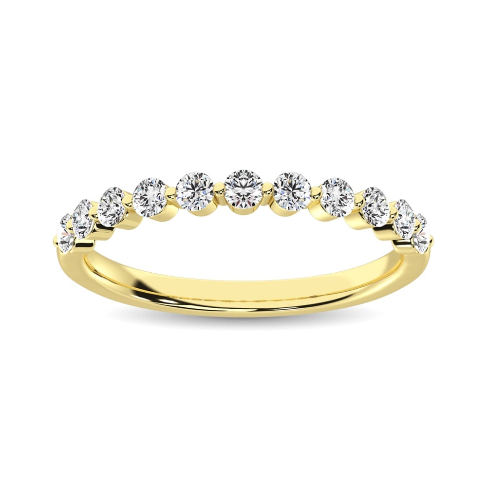 Diamond 1 Ct.Tw. Stack Band in 14K Yellow Gold: Diamond 1 Ct.Tw. Stack Band in 14K Yellow Gold 14k Yellow Gold Stone Color: G-h Stone Clarity: I1 Each ring is presented in standard size 6.5. Complimentary resizing is available between sizes 510 (in