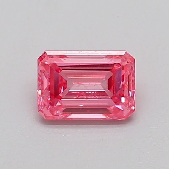 Loose Diamond - EMERALD 0.5ct Fancy Vivid Pink SI2: Loose Diamond - EMERALD 0.5ct Fancy Vivid Pink SI2 Source: This is a real non-mined Diamond that has been grown in a lab Shape: EMERALD Carats: 0.5 Color: Fancy Vivid Pink Certification: IGI Video: