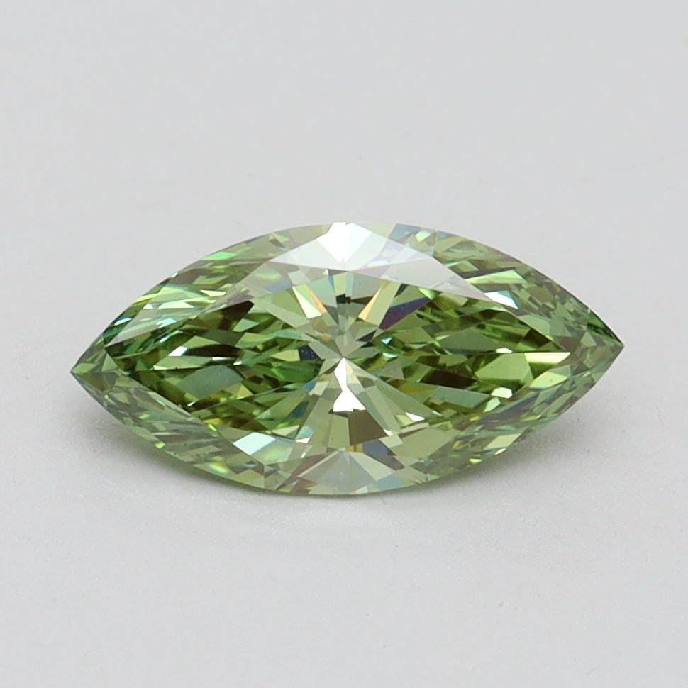 Loose Diamond - MARQUISE 1.0ct Fancy Vivid Green VS1: Loose Diamond - MARQUISE 1.0ct Fancy Vivid Green VS1 Source: This is a real non-mined Diamond that has been grown in a lab Shape: MARQUISE Carats: 1.0 Color: Fancy Vivid Green Certification: IGI Video