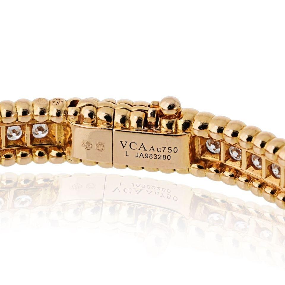 Van Cleef & Arpels 18K Rose Gold Perlee Diamond Bracelet 2.16 Cts - 5