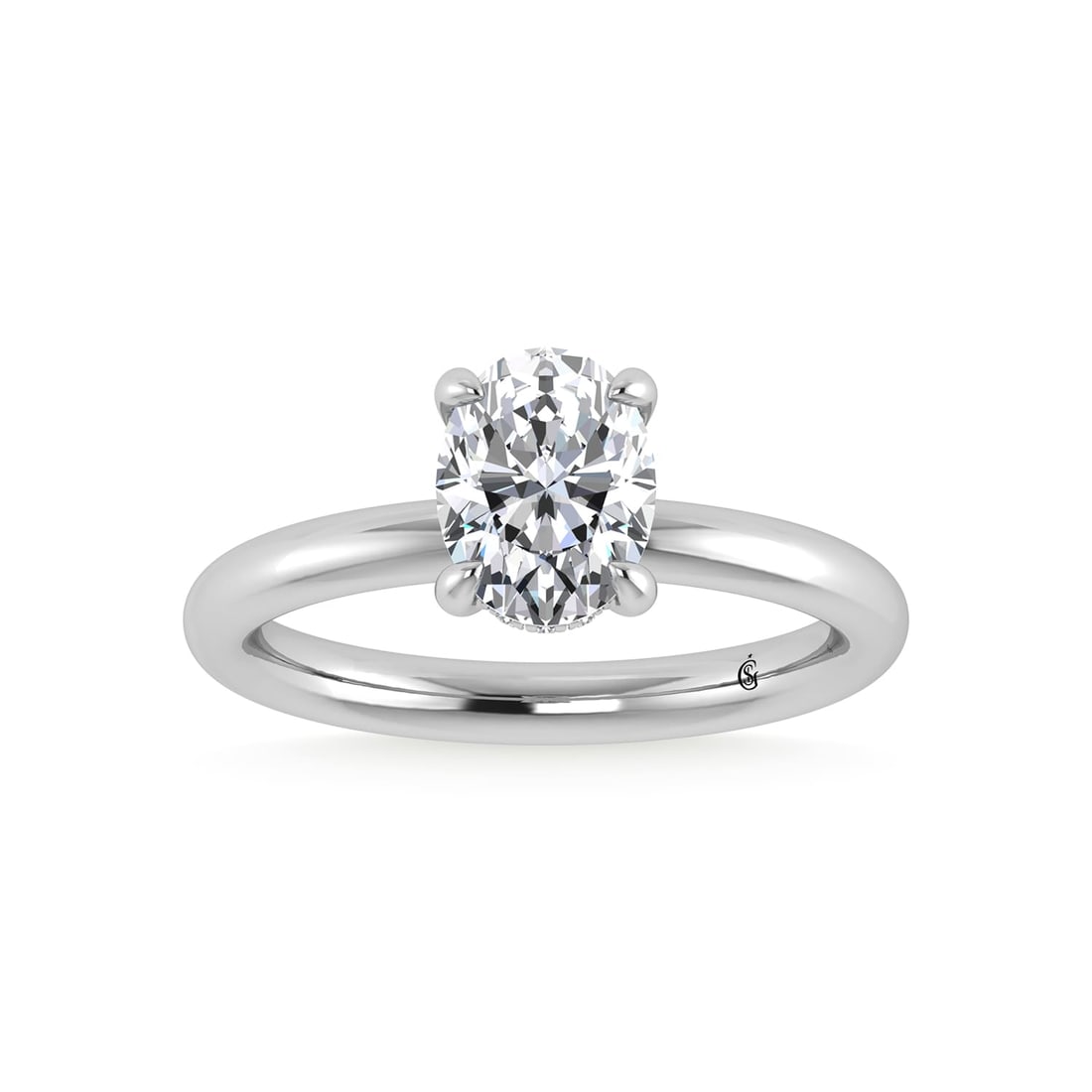 14K White Gold Lab Grown Diamond 1 1/2 Ct.Tw. Oval Shape Engagement Ring (IGI Certified Center 1 1/2: 14K White Gold Lab Grown Diamond 1 1/2 Ct.Tw. Oval Shape Engagement Ring (IGI Certified Center 1 1/2 ct) Discover subtle brilliance and modern elegance with our Hidden Halo Diamond Engagement Ring.
