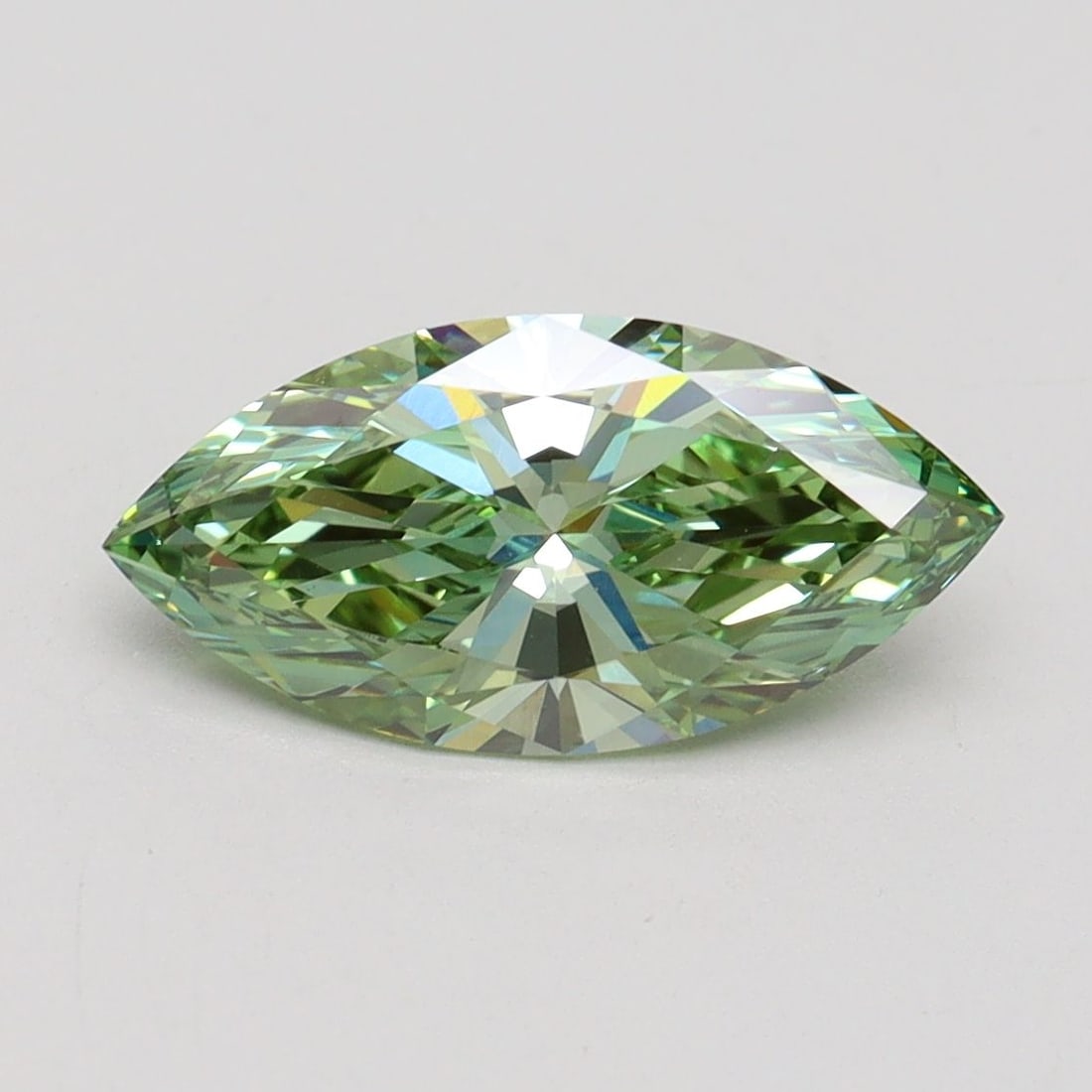 Loose Diamond - MARQUISE 1.54ct Fancy Vivid Green VVS2: Loose Diamond - MARQUISE 1.54ct Fancy Vivid Green VVS2 Source: This is a real non-mined Diamond that has been grown in a lab Shape: MARQUISE Carats: 1.54 Color: Fancy Vivid Green Certification: IGI Vi