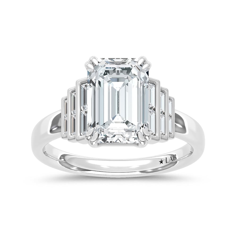 14K White Gold Lab Grown Diamond 3 1/4 Ct.Tw. Engagement Ring: 14K White Gold Lab Grown Diamond 3 1/4 Ct.Tw. Engagement Ring 14k White Gold Stone Color: D-f Stone Clarity: Vs Each ring is presented in standard size 6.5. Complimentary resizing is available between