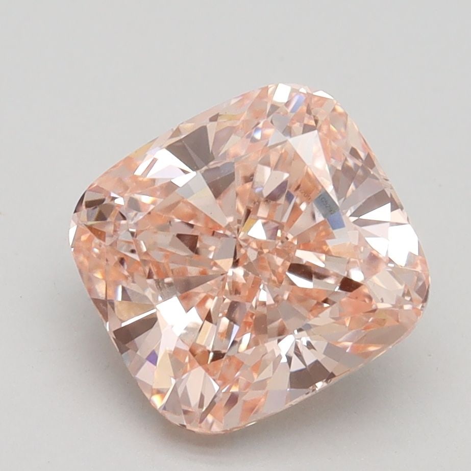 Loose Diamond - CUSHION BRILLIANT 3.0ct Fancy Intense Orangey Pink VS1: Loose Diamond - CUSHION BRILLIANT 3.0ct Fancy Intense Orangey Pink VS1 Source: This is a real non-mined Diamond that has been grown in a lab Shape: CUSHION BRILLIANT Carats: 3.0 Color: Fancy Intense