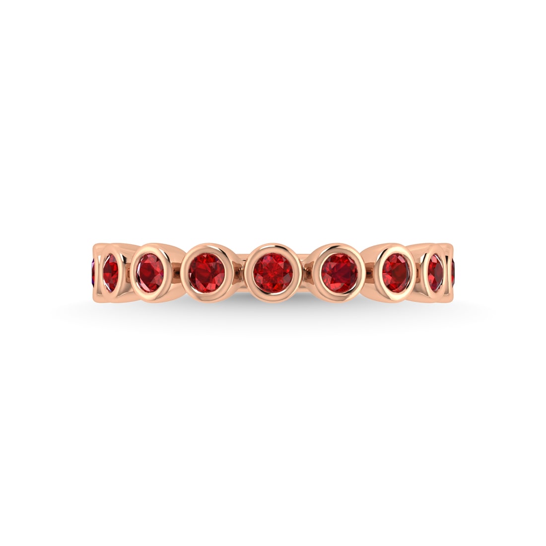14K Rose Gold Ruby 5/8 Ct.Tw. Stackable Band - 2
