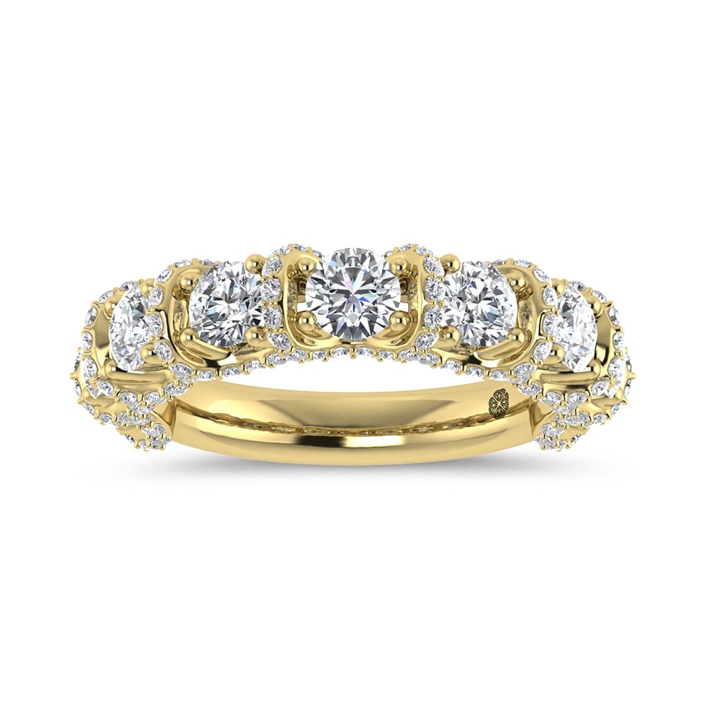 14K Yellow Gold 2 Ct.Tw. Lab Grown Diamond Anniversary Band: 14K Yellow Gold 2 Ct.Tw. Lab Grown Diamond Anniversary Band A stunning tribute to everlasting love, this 14K Yellow Gold Anniversary Band, featuring 2 Ct.Tw. of Lab Grown Diamonds, radiates with warmt