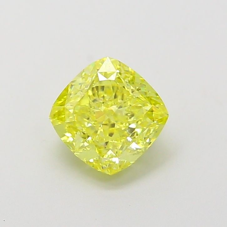 Loose Diamond - CUSHION MODIFIED 1.17ct Fancy Intense Yellow VVS1: Loose Diamond - CUSHION MODIFIED 1.17ct Fancy Intense Yellow VVS1 Source: This is a real non-mined Diamond that has been grown in a lab Shape: CUSHION MODIFIED Carats: 1.17 Color: Fancy Intense